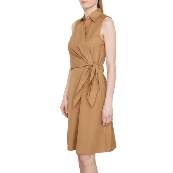 NEW VINCE women's wrap shirt dress in tobacco - Picture 3 of 3